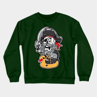 Funny Pirate On Duck Crewneck Sweatshirt